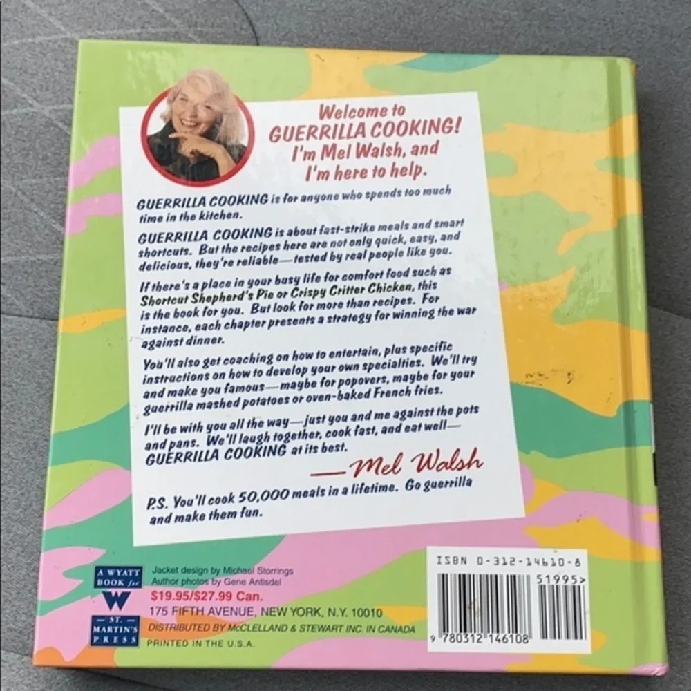 SIGNED Guerrilla Cooking Mel Walsh 1996 Hardcover Quick Easy Recipes Cookbook